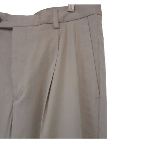 New w Tags, Men's Carribbean Beige khaki Front Pleated Pants, Sz 34 x 32" - Picture 3 of 8